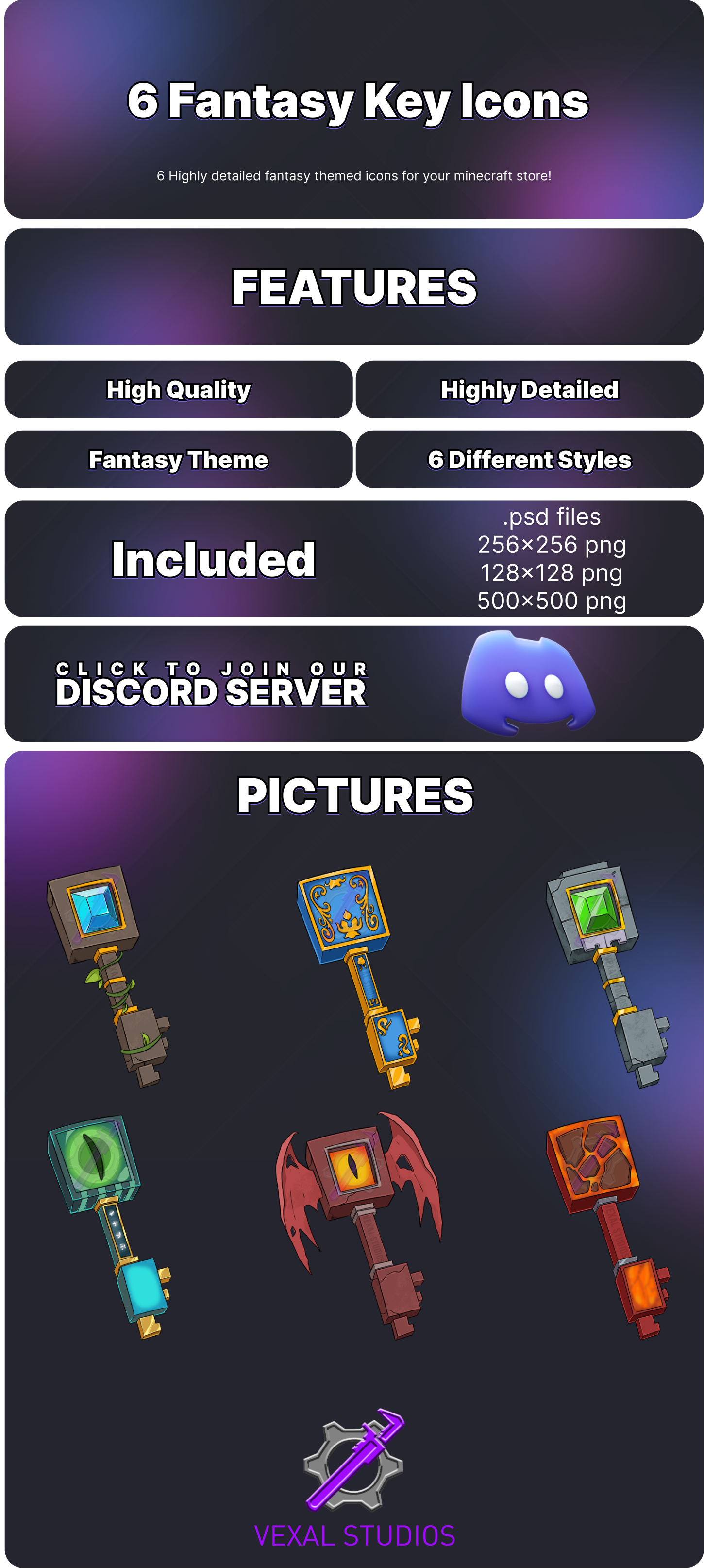 6 Fantasy Key Icons Thread Image