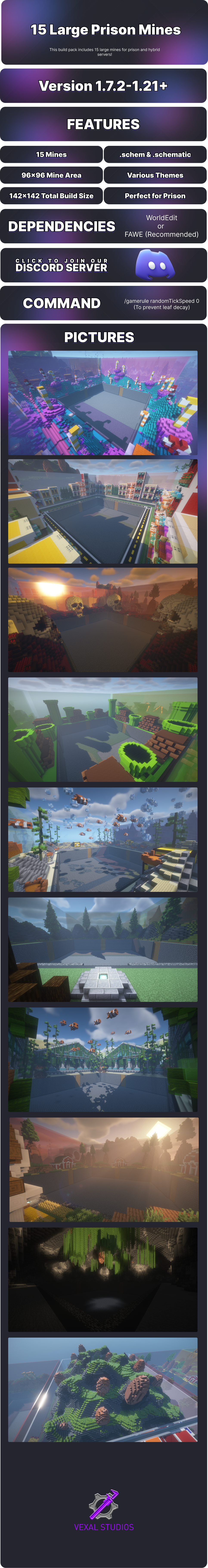 15 Large Prison Mines Build Pack Banner