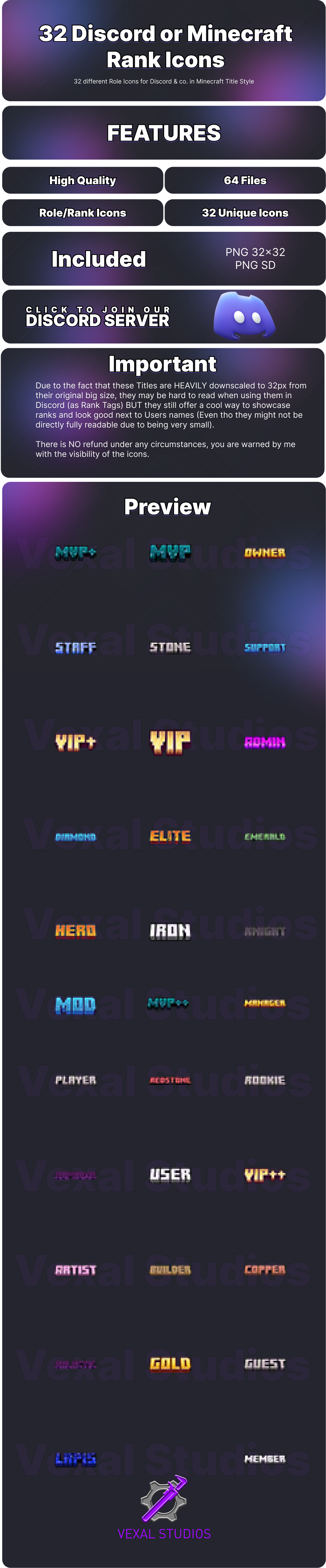 32 Minecraft or Discord role Icons Thread Image